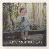 母モダンの日フォトグラスコースター ガラスコースター (正面)