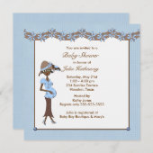 母モダンは民族少年シャワーになる 招待状 (正面/裏面)