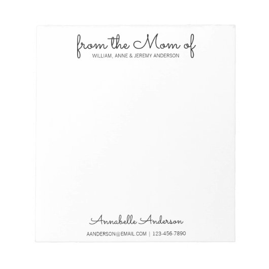 母モダンシンプル母の基本台本 ノートパッド (正面)