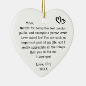 母モダンタイプライター引用文ハートの贈り物 セラミックオーナメント (右)