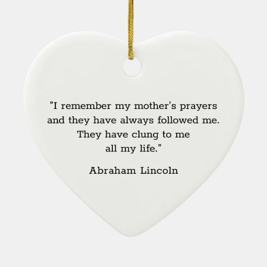 母モダンタイプライター引用文ハートの贈り物 セラミックオーナメント (裏面)