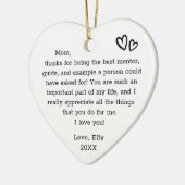 母モダンタイプライター引用文ハートの贈り物 セラミックオーナメント (左)