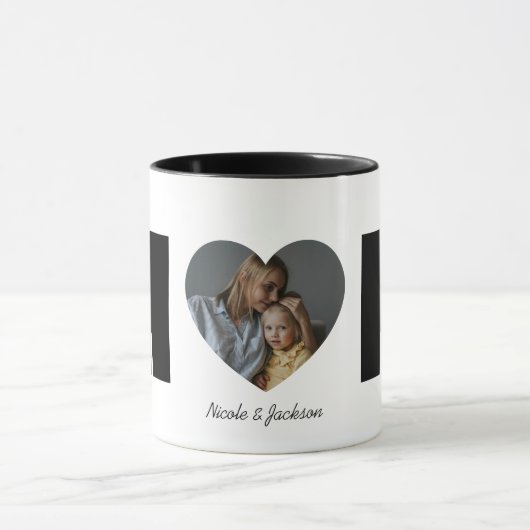 母モダンハート写真名母の日 マグカップ (中央)