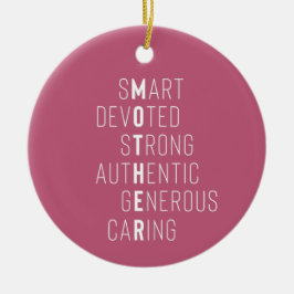 母モダン定義の子供の名前ほこりっぽいバラ セラミックオーナメント