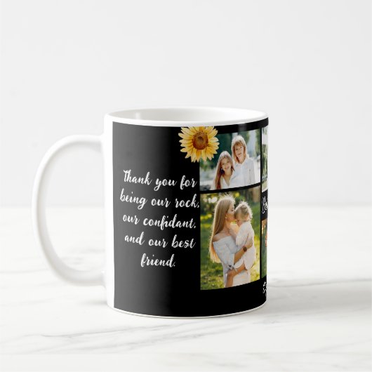 母モダン日のカスタム写真贈り物 コーヒーマグカップ (左)