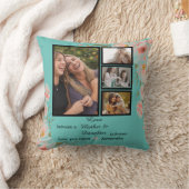 母モダン母の娘引用文4 Photo Collage クッション (ブランケット)