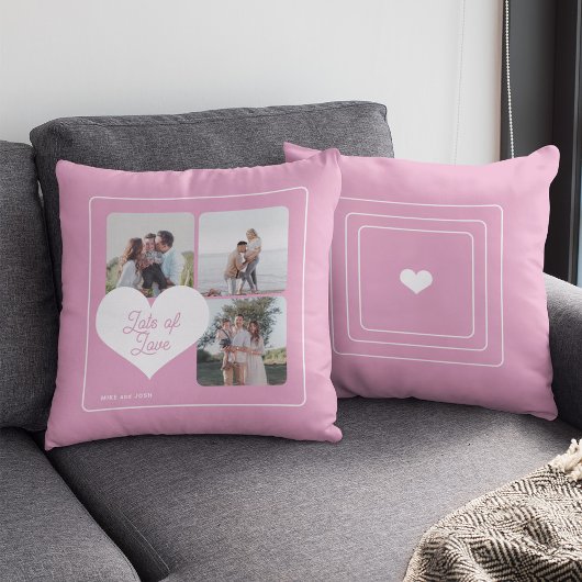 母モダン母の日たくさんの愛3写真コラージュ クッション