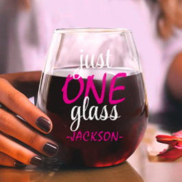 母モダン母の日のユーモア引用文ピンク色文字 ステムなしワイングラス