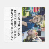 母モダン母の日の写真ママすべての意味 フリースブランケット (正面(横))