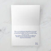 母モダン誕生日ネイビーブルー4枚コラージュ カード (内部)