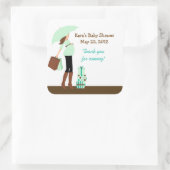 母モダン（緑）赤ちゃんシャワーお気に入りステッカー スクエアシール (バッグ)