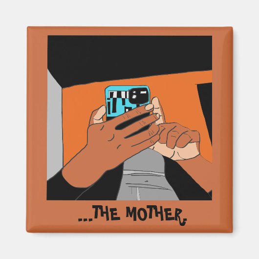 母モバイルハンズシアンオレンジブラック マグネット (正面)