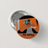 母モバイルハンズシアンオレンジブラック 缶バッジ (正面&裏面)