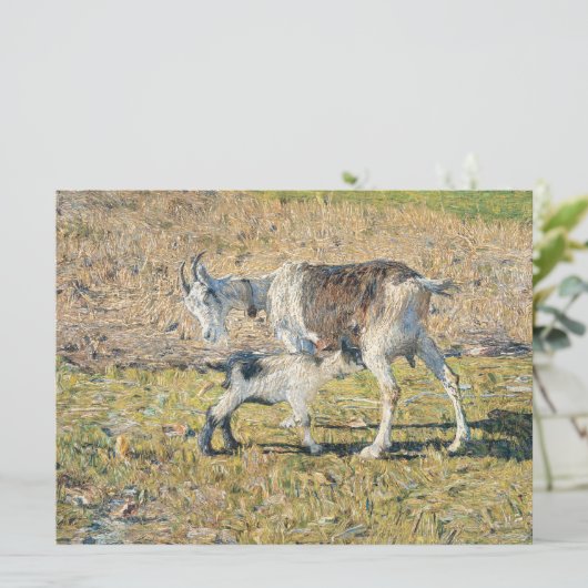 母ヤギと幼い子(Segantini) カード (スタンド正面)