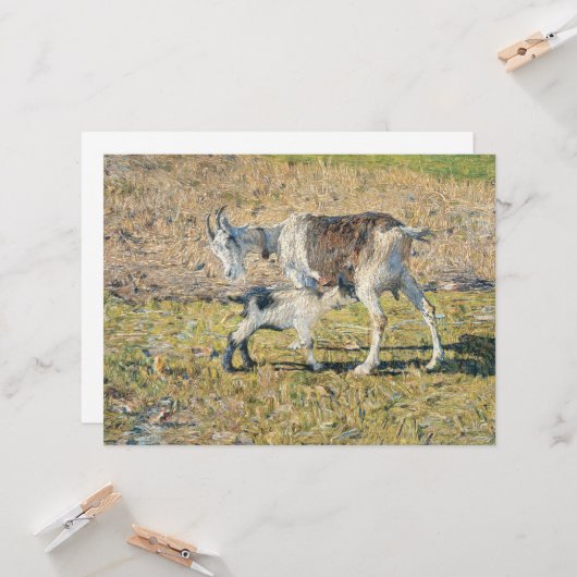 母ヤギと幼い子(Segantini) カード (正面/裏面インサイチュ)