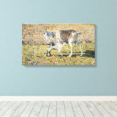 母ヤギと幼い子(Segantini) キャンバスプリント (インサイチュ (ウッドフロア))