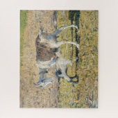 母ヤギと幼い子(Segantini) ジグソーパズル (縦)