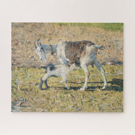 母ヤギと幼い子(Segantini) ジグソーパズル