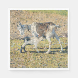 母ヤギと幼い子(Segantini) スタンダードランチョンナプキン