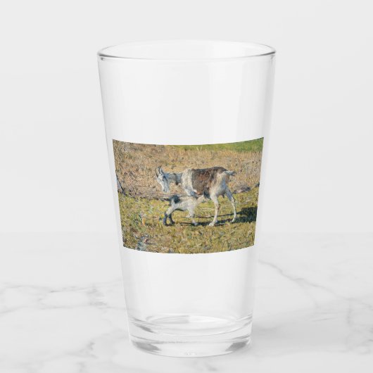 母ヤギと幼い子(Segantini) タンブラーグラス (正面)