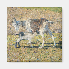 母ヤギと幼い子(Segantini) マグネット