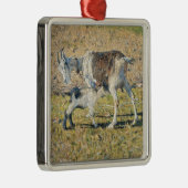母ヤギと幼い子(Segantini) メタルオーナメント (右)