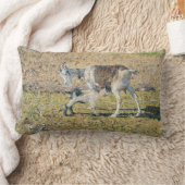 母ヤギと幼い子(Segantini) ランバークッション (ブランケット)