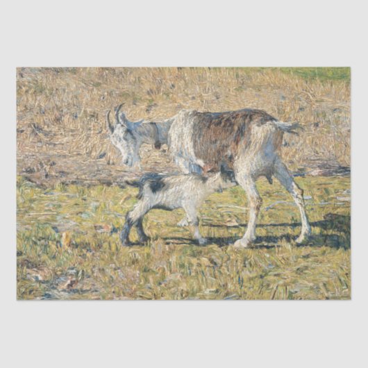 母ヤギと幼い子(Segantini) 薄葉紙 (正面)