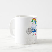 母ユニコーンの重量挙げ女性のように強い コーヒーマグカップ (正面左)