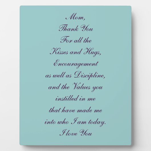 母ユニークへの贈り物 フォトプラーク (正面)