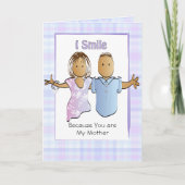 母ユーモアのある母マンガおもしろいー民族誕生日 カード (正面)