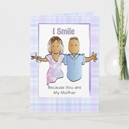 母ユーモアのある母マンガおもしろいー民族誕生日 カード (正面)