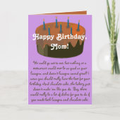 母ユーモアのある誕生日カード – 誕生日食品 カード (正面)