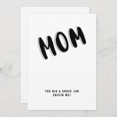 母ユーモアマおもしろいマザーズ日ことわざ引用文カード 招待状 (正面/裏面)