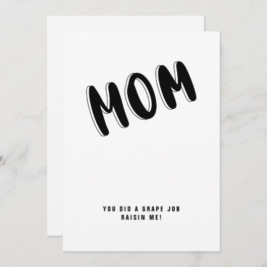 母ユーモアマおもしろいマザーズ日ことわざ引用文カード 招待状 (正面/裏面)