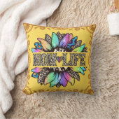 母ライフカラー数々のフラワーイエロー装飾用クッション クッション (ブランケット)
