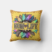 母ライフカラー数々のフラワーイエロー装飾用クッション クッション (裏面)