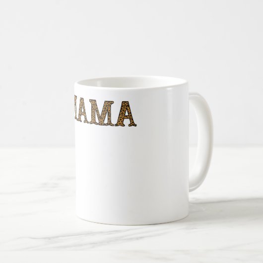 母ライフシャツヒョウプリントおもしろい母 コーヒーマグカップ (正面右)