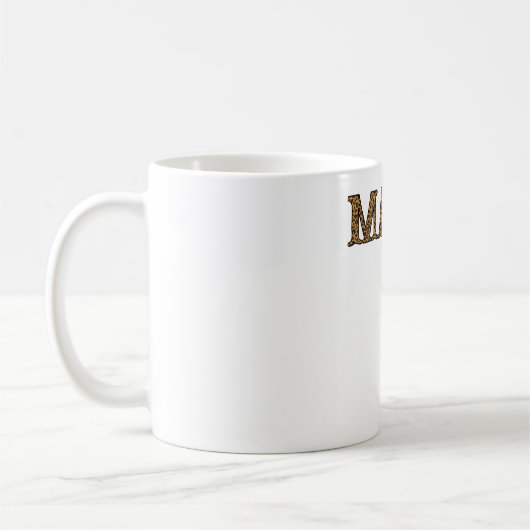 母ライフシャツヒョウプリントおもしろい母 コーヒーマグカップ (左)