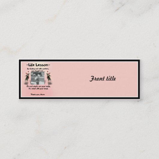 母ライフレッスン#1 スキニー名刺 (正面)