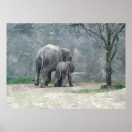 母ラブウォーターカラーポスター ポスター