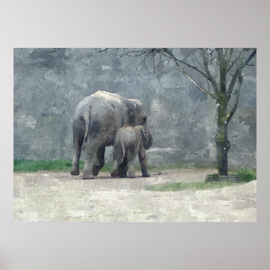 母ラブウォーターカラーポスター ポスター (正面)