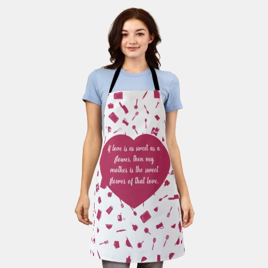 母ラブキッチン エプロン (着用した状態)