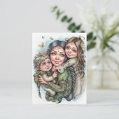 母ラブハガキ小妖精や小人ファミリーフェアユタリーラブ ポストカード (スタンド正面)