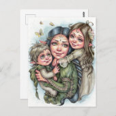 母ラブハガキ小妖精や小人ファミリーフェアユタリーラブ ポストカード (正面/裏面)