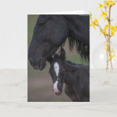 母ラブ – Galloping to Freedom Greeting Card カード (黄色い花)