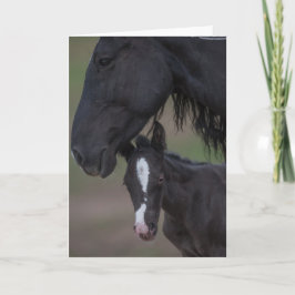 母ラブ – Galloping to Freedom Greeting Card カード
