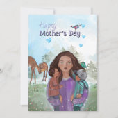 母ラブ – Woodland Mother's Day Card シーズンカード (正面)