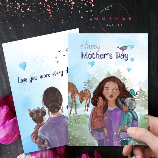 母ラブ – Woodland Mother's Day Card シーズンカード