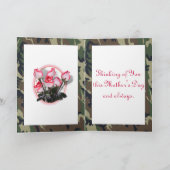 母レースのようの日の軍隊母のハート カード (内部)